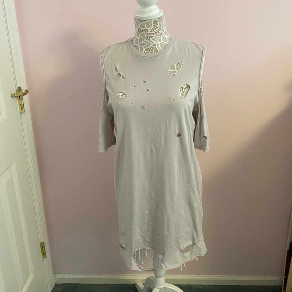 NWOT ASOS Shredded Cold-Shoulder Dress